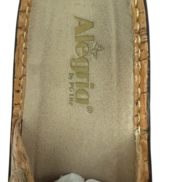 Alegria Fiona Cork Pattern Leather Triple Strap Leather Comfort Sandals Size 37 - Picture 8 of 12